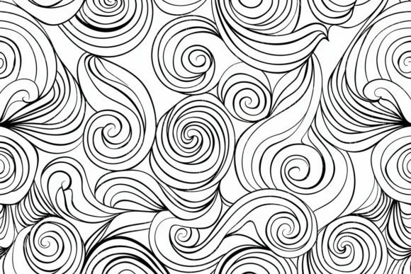 Abstract Swirls: Dynamic Black and White Patterns for Bold Designs