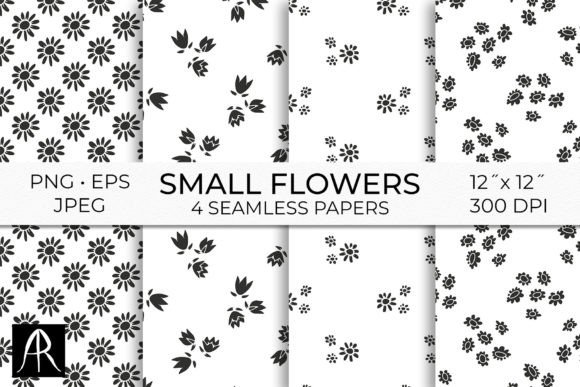 Black White Ditsy Wild Flowers Pattern: A Versatile Asset for Creative Projects