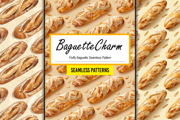 Bringing the Warmth of Artisanal Baking to Your Designs with Fluffy Baguette Seamless Pattern Artwork
