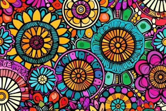 Colorful Floral Mandala Art for Creative Projects
