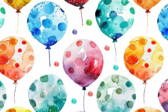 Colorful Watercolor Balloons for Vibrant Design