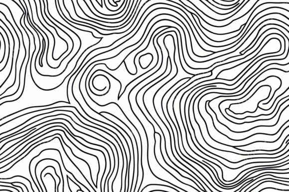 Contour Line Abstract Art Seamless for Modern Design