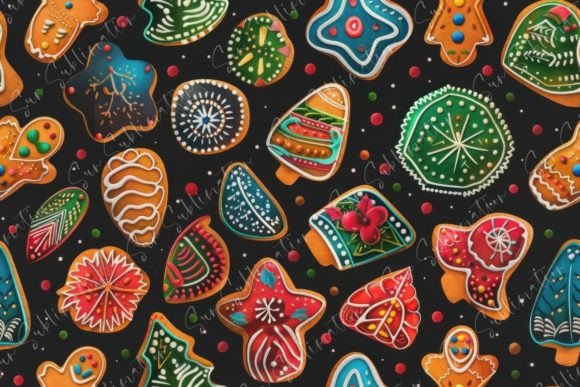 Festive Christmas Cookies Seamless: A Vibrant Digital Asset