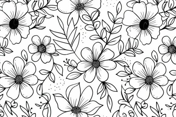 Floral Line Art for Creative Projects