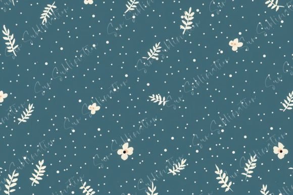 Floral Pattern on Teal: A Minimalist Design for Modern Projects