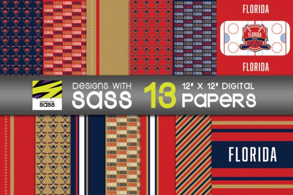 Florida Hockey Digital Paper Pattern: Integrating Themed Assets into Creative Workflows