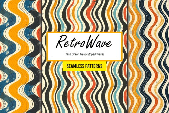 Hand Drawn Retro Striped Seamless Waves