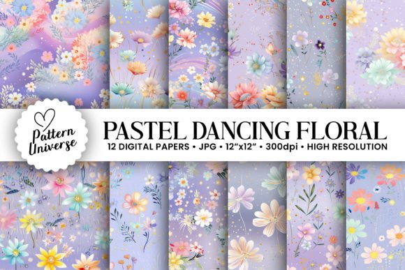 Pastel Dancing Floral Digital Papers: Elevating Your Creative Projects Without the Hype