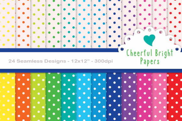 Seamless Bright Polka Dot Papers for Creative Projects