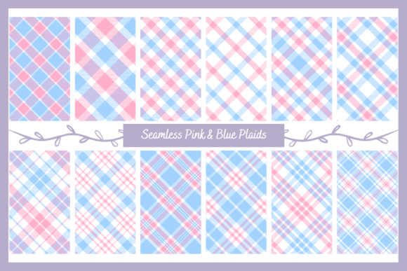 Seamless Pink and Blue Plaid Pattern: The Ultimate Digital Paper Collection for Creatives