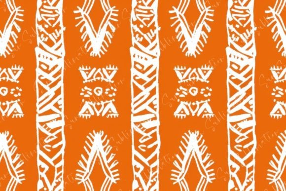 Tribal Pattern Orange: A Vibrant Digital Asset for Creative Projects