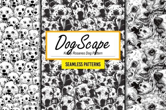 Unleash Creativity with Kerby Rosanes Dog Seamless Pattern Art